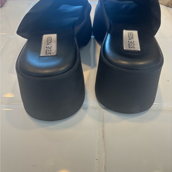 Steve Madden Black Platform Slide Sandals EU 39 US 8.5 - Picture 4 of 7